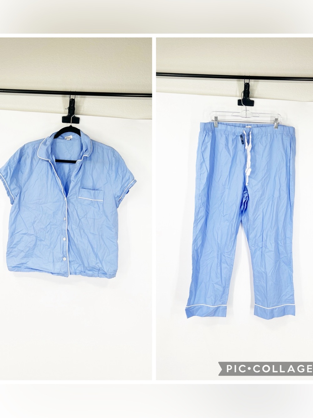 J. Crew Factory Light Blue Short Sleeve Pajama Set NWOT
